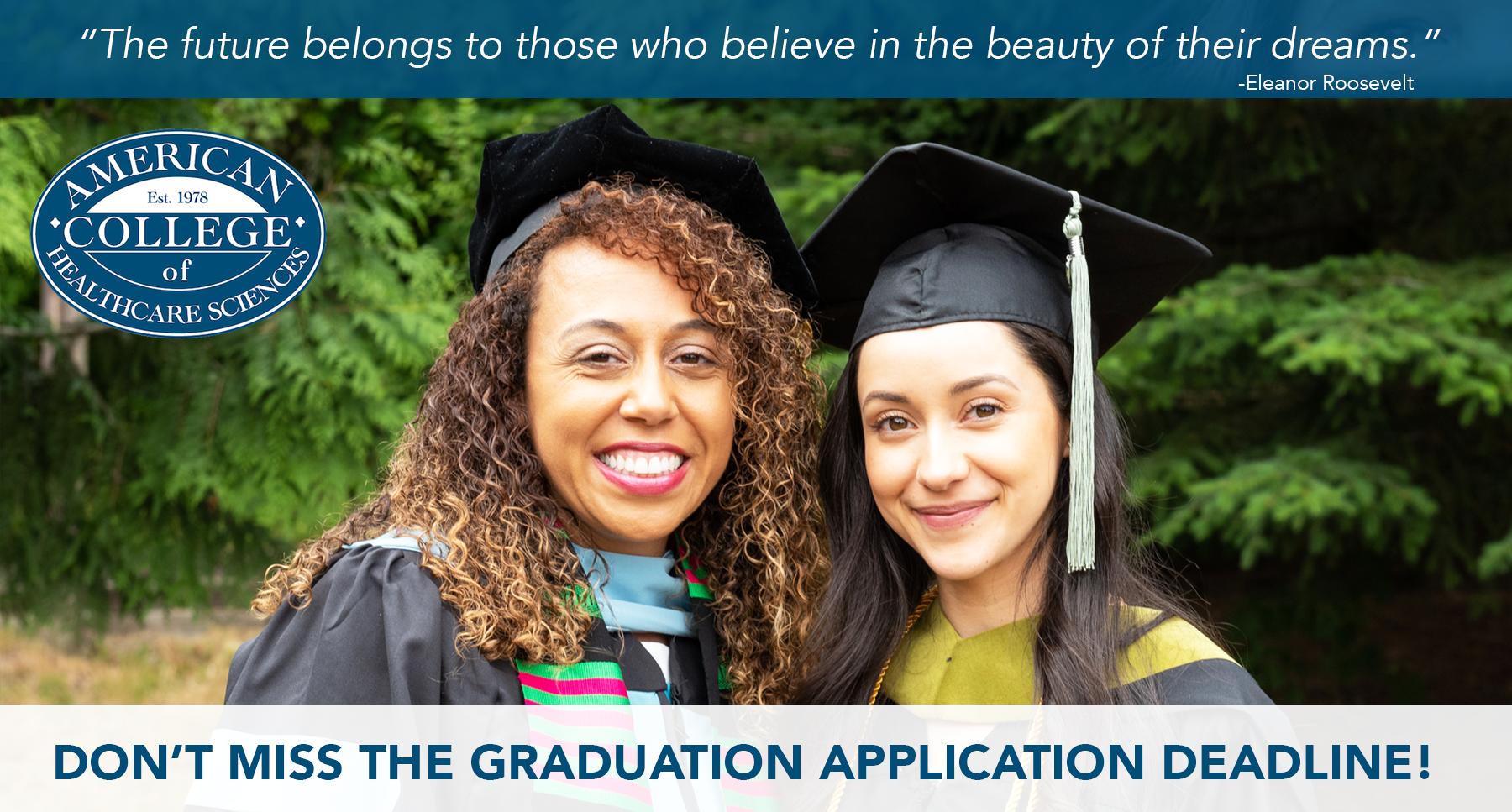 Grad app deadline header email