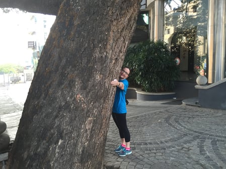 India photo Bangalore DP hugging tree.jpg